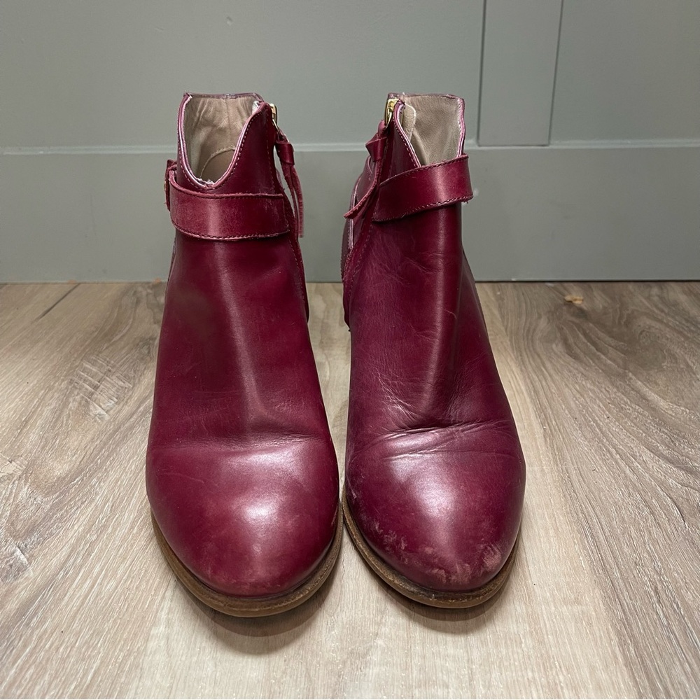 Boden Chic Burgundy Ankle Boots women’s size 40 (9) - Picture 3 of 5